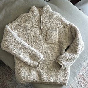 Aerie Sherpa Pullover Jacket Small EUC Teddy